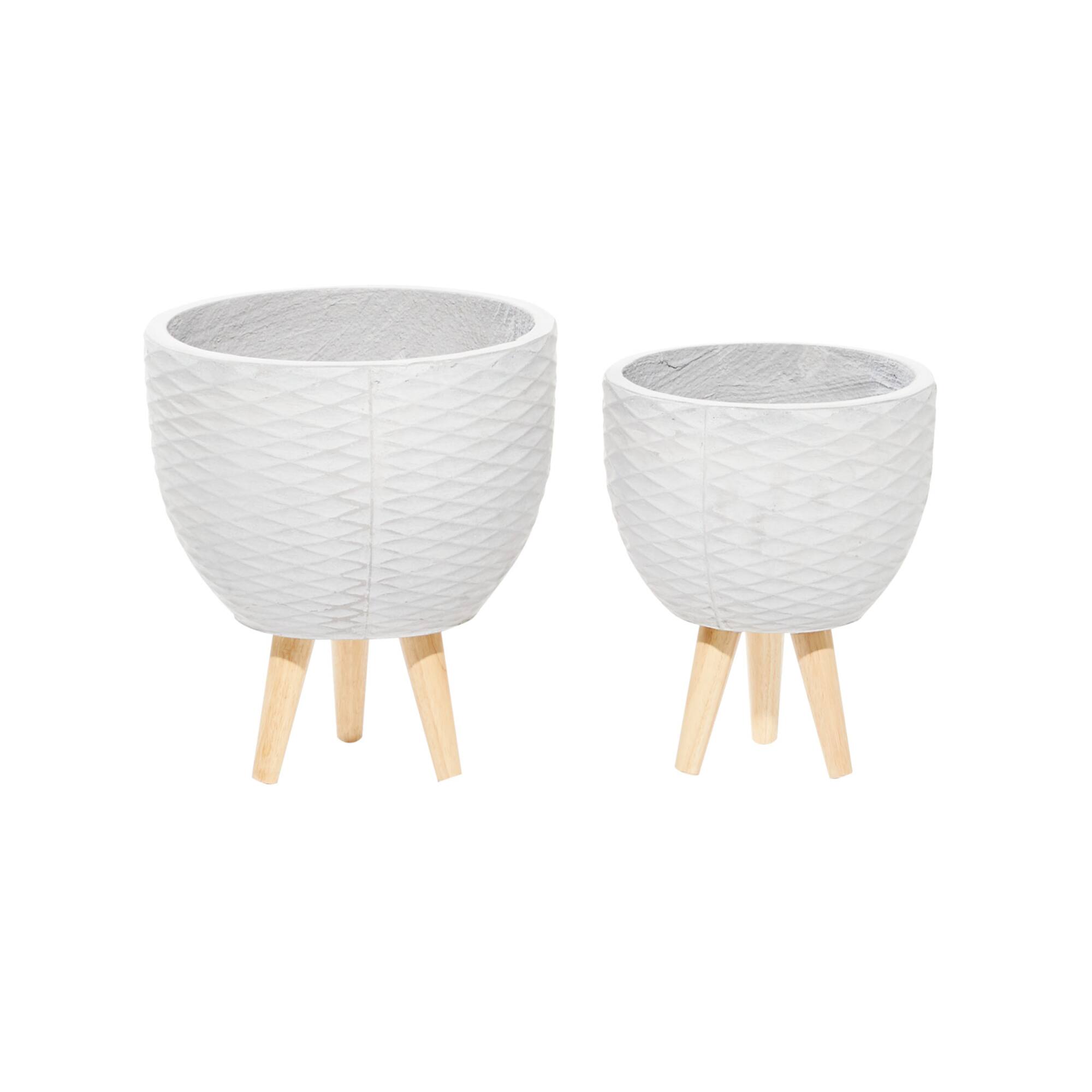 Gray Contemporary Planter Set